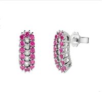 Ohrringe Bliss Dame in Weißgold Rubino 0.48 Ct 20086572 - 20086572